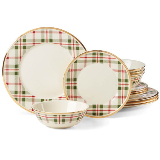 Lenox Holiday Plaid 12pc Dinnerware Set - LN-894963