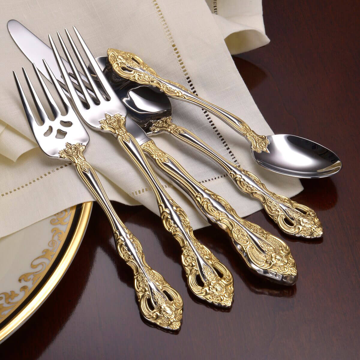 Oneida Golden Michelangelo 5 Piece Place Setting - ON-GMK-50