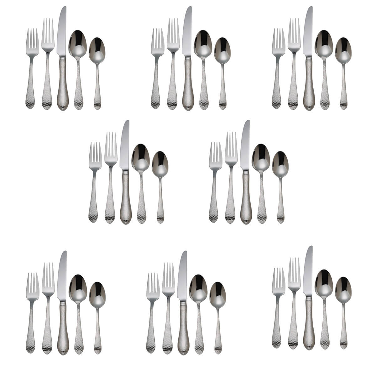 Reed & Barton Hammered Antique 40 Piece Set, Service for 8 - RB-HAQ-50/8