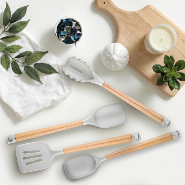 Silicone & Beech Wood Measuring Spoon Set