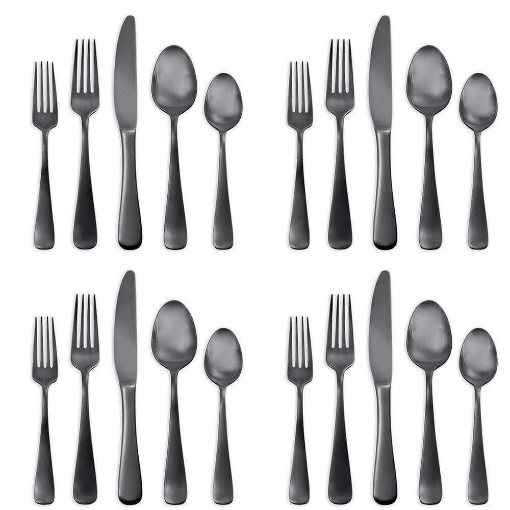 Skandia Opera Black Titanium 20 piece, Service for 4 - LN-SFQ35720CS