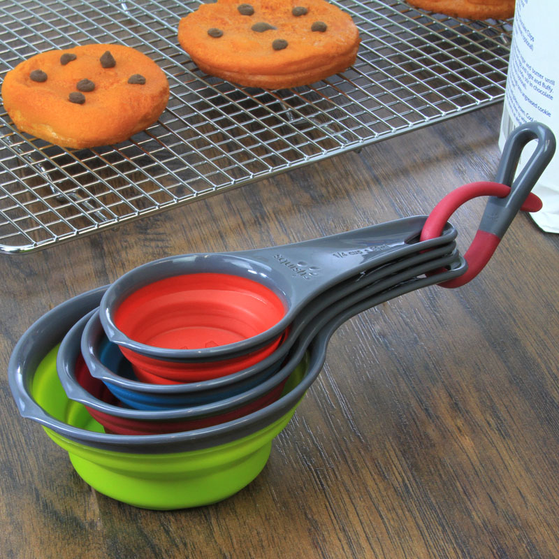 NEW Silicone Collapsible Measuring Cups & Measuring Spoons Baking
